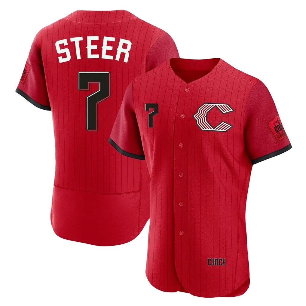 Boles C.Reds #7 Spencer Steer Player Red 2026 City Connect Limited Elite Home Stitched Jerseys