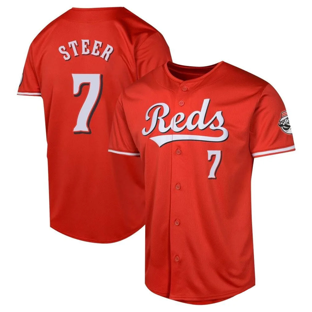 Boles C.Reds #7 Spencer Steer Player Red 2026 City Connect Limited Home Stitched Jerseys