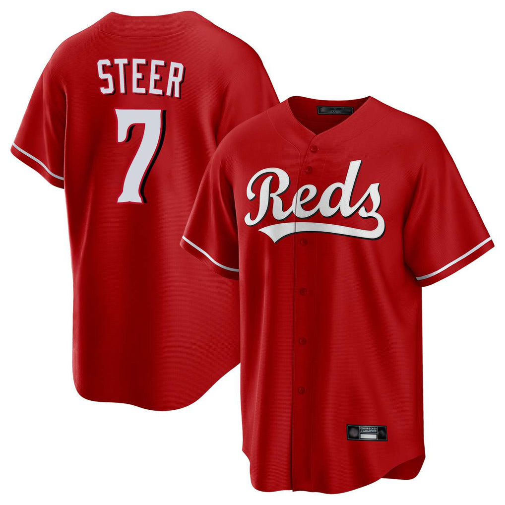 Boles C.Reds #7 Spencer Steer Player Red Home Game Stitched Jerseys