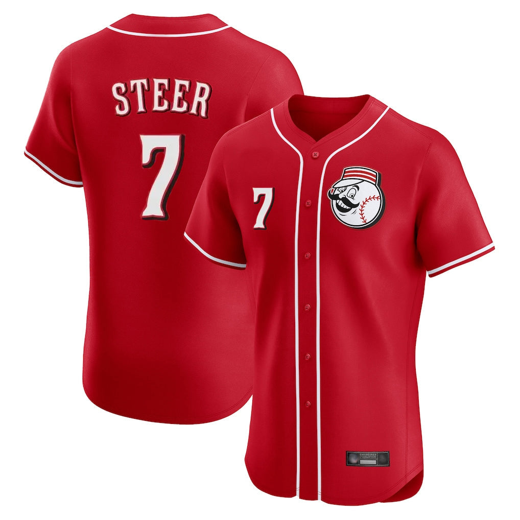 Boles C.Reds #7 Spencer Steer Player Red Limited Elite Home Game Stitched Jerseys