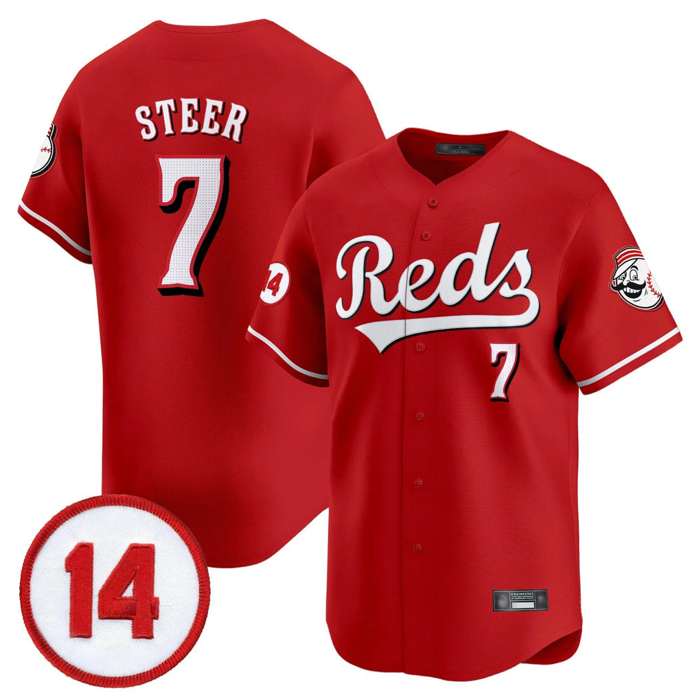 Boles C.Reds #7 Spencer Steer Player Red Vapor Premier Limited Home Stitched Jerseys