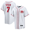 Boles C.Reds #7 Spencer Steer Player White Game Home Stitched Jerseys