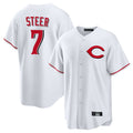 Boles C.Reds #7 Spencer Steer Player White Home Game Stitched Jerseys