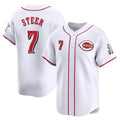 Boles C.Reds #7 Spencer Steer Player White Home Limited Stitched Jerseys