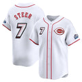 Boles C.Reds #7 Spencer Steer Player White Speedway Classic Home Limited Stitched Jerseys