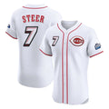 Boles C.Reds #7 Spencer Steer Player White Speedway Classic Limited Elite Home Stitched Jerseys