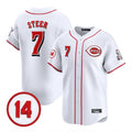 Boles C.Reds #7 Spencer Steer Player White Vapor Premier Limited Home Stitched Jerseys