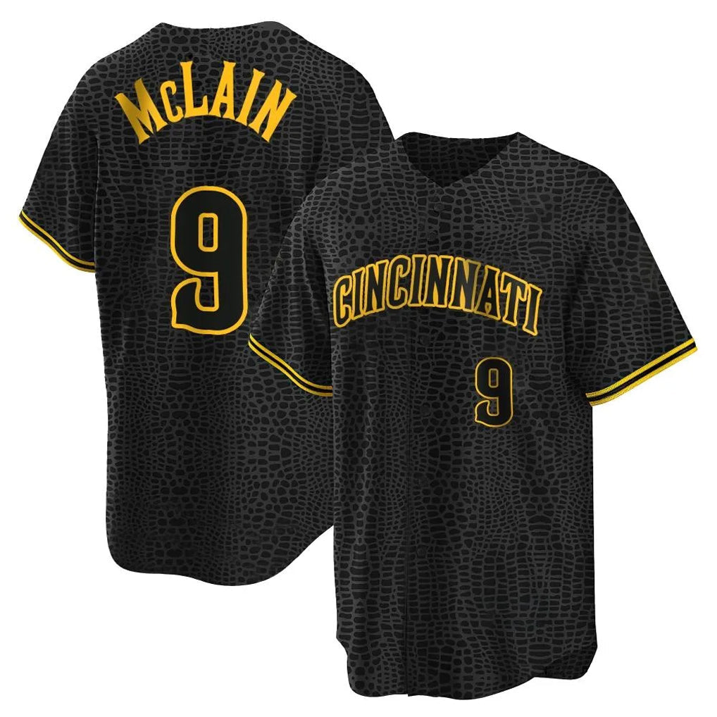 Boles C.Reds #9 Matt McLain Player Black Snake Skin City Home Stitched Jerseys