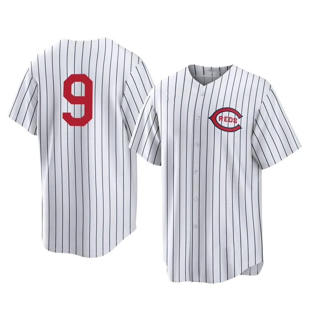 Boles C.Reds #9 Matt McLain Player White Stripe Field of Dreams Game Home Stitched Jerseys