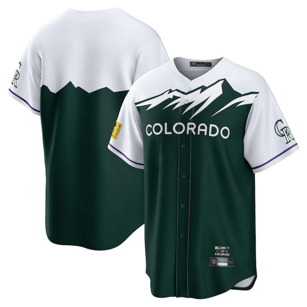 Boles C.Rockies Green City Connect Home Game Blank Player Stitched Jerseys