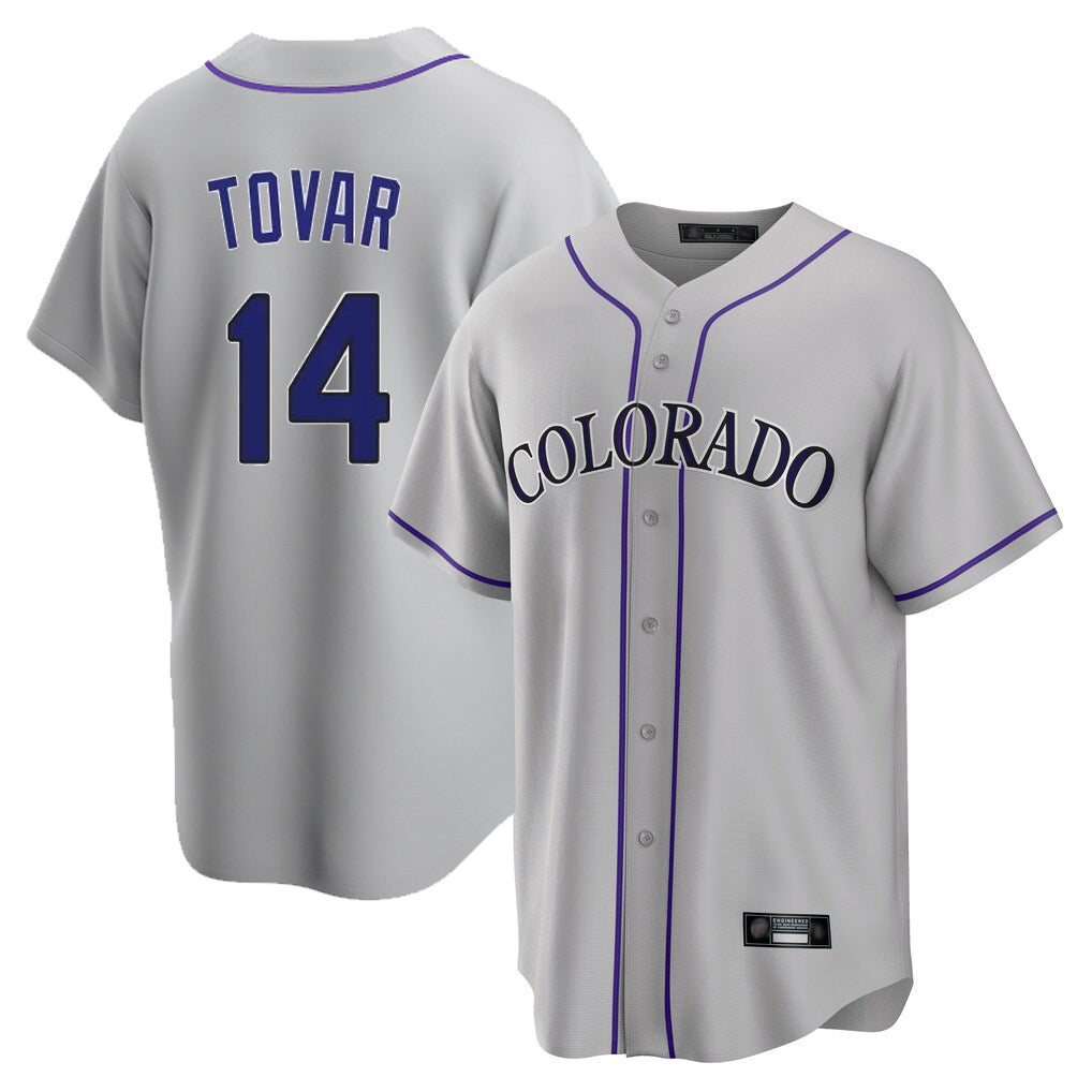 Boles C.Rockies #14 Ezequiel Tovar Player Gray Game Home Stitched Jerseys