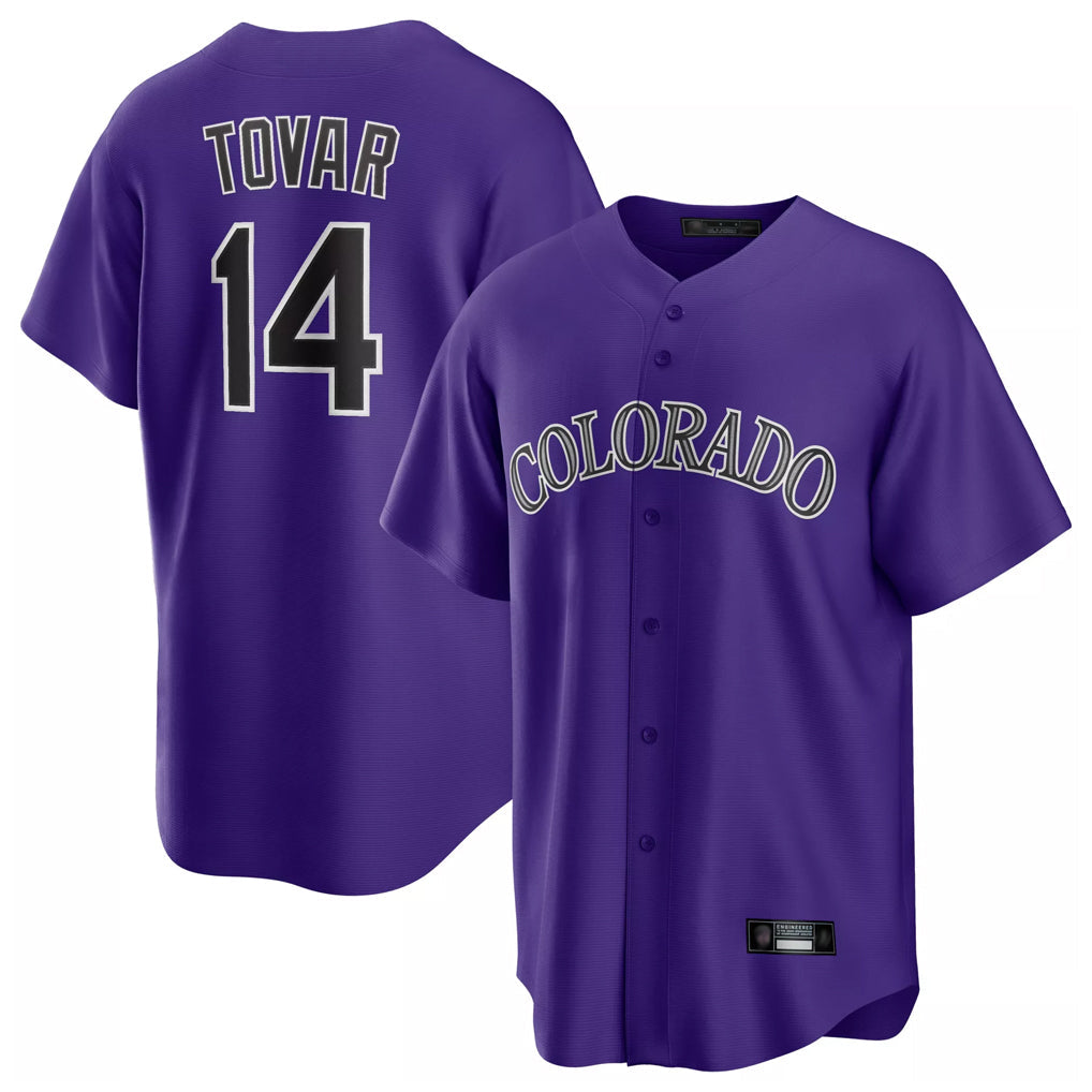Boles C.Rockies #14 Ezequiel Tovar Player Purple Game Home Stitched Jerseys