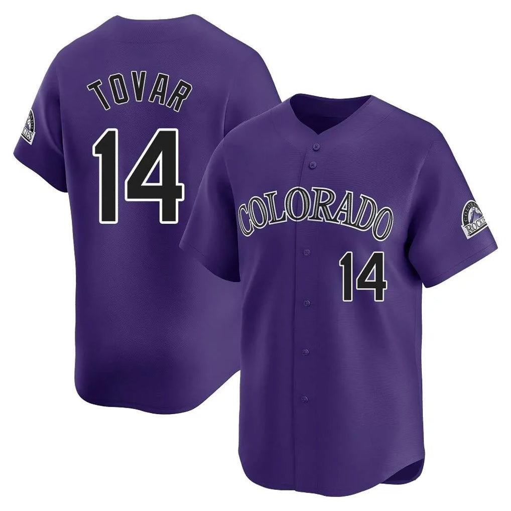 Boles C.Rockies #14 Ezequiel Tovar Player Purple Limited Home Stitched Jerseys