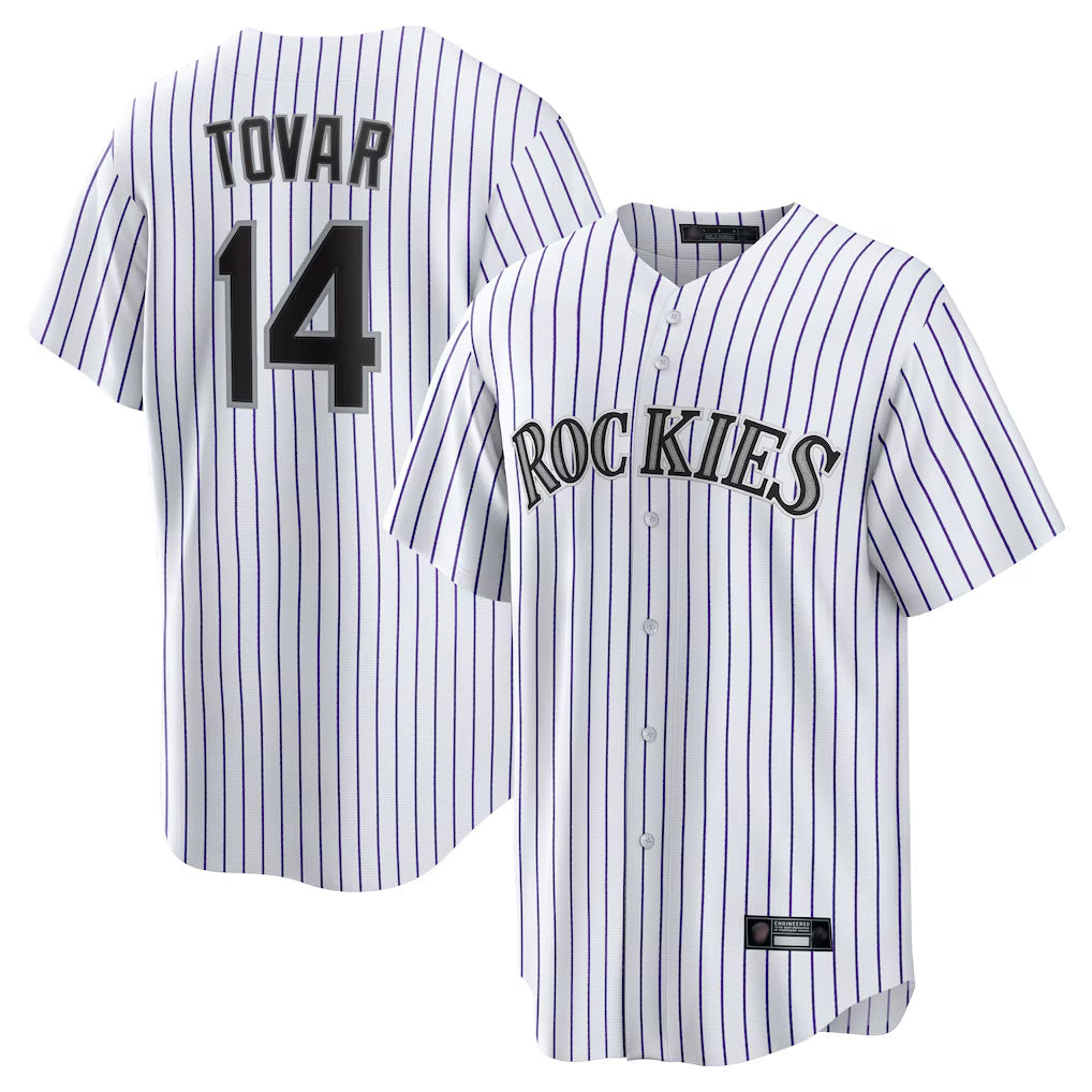 Boles C.Rockies #14 Ezequiel Tovar Player White Game Home Stitched Jerseys