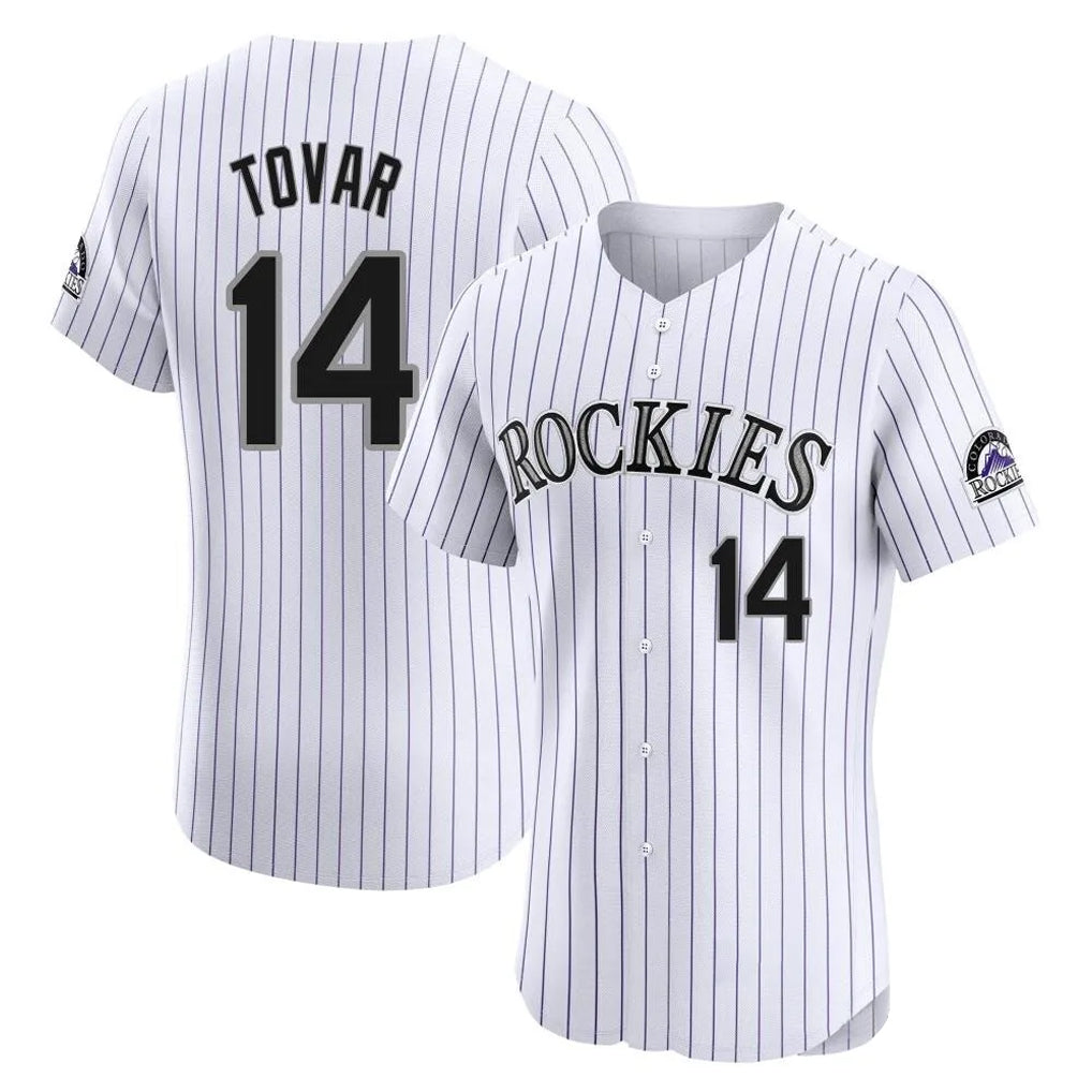 Boles C.Rockies #14 Ezequiel Tovar Player White Limited Elite Home Stitched Jerseys