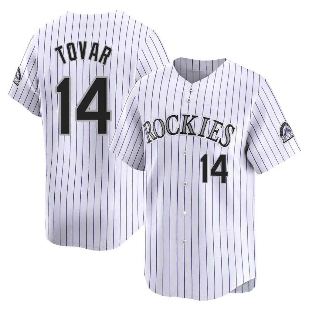 Boles C.Rockies #14 Ezequiel Tovar Player White Limited Home Stitched Jerseys