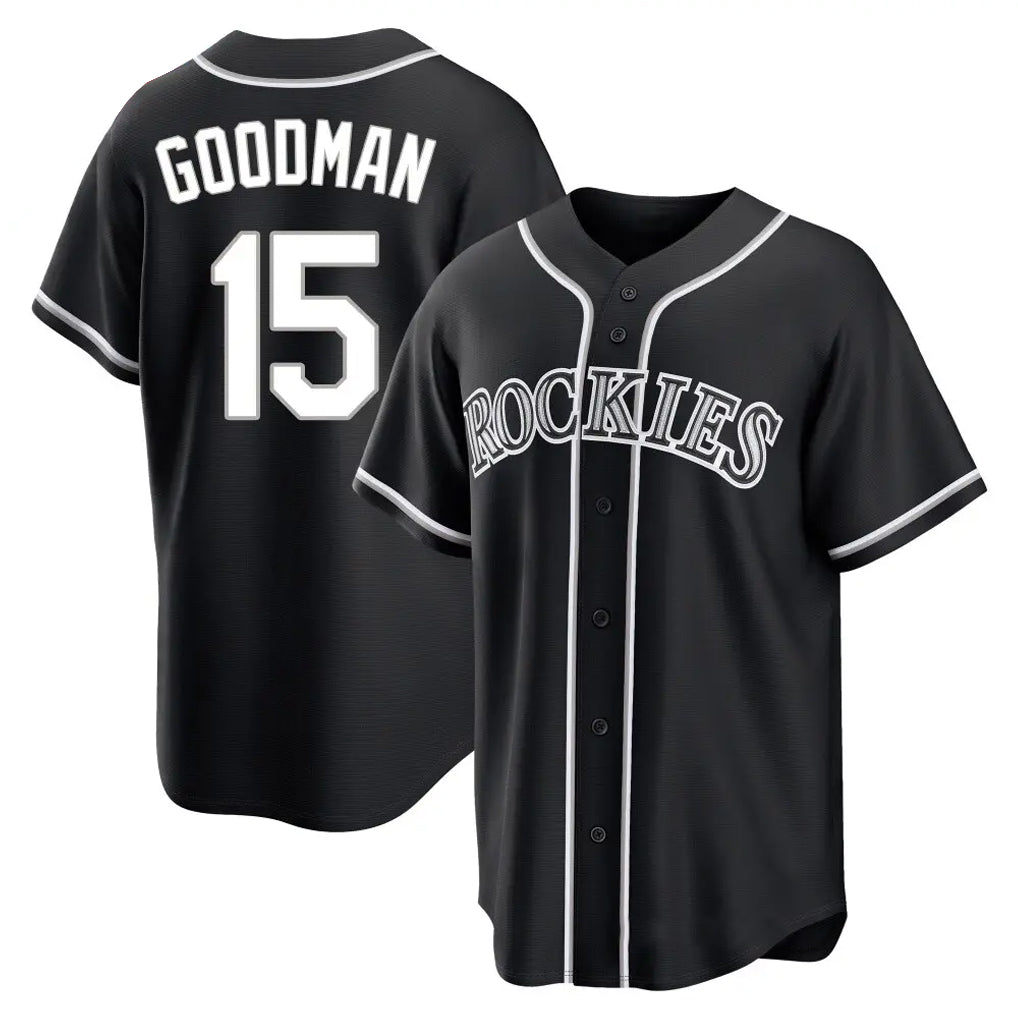 Boles C.Rockies #15 Hunter Goodman Player Black Fashion Out Home Game Stitched Jerseys