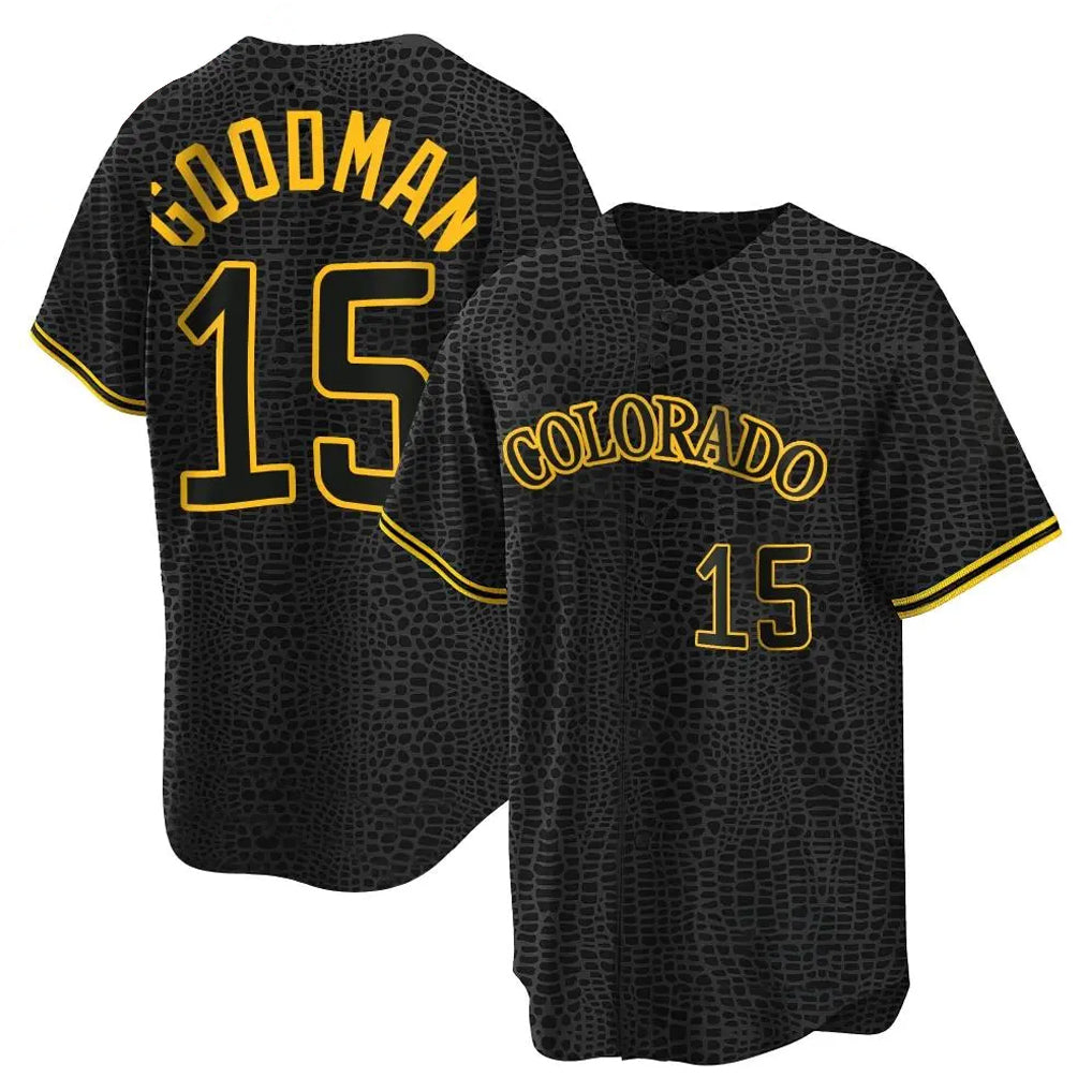 Boles C.Rockies #15 Hunter Goodman Player Black Snake Skin City Home Game Stitched Jerseys