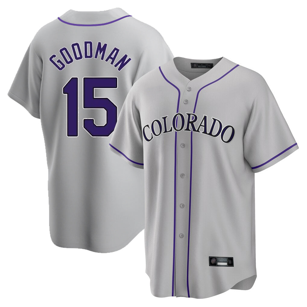 Boles C.Rockies #15 Hunter Goodman Player Gray Game Home Stitched Jerseys