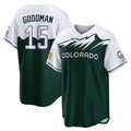 Boles C.Rockies #15 Hunter Goodman Player Green City Connect Home Game Stitched Jerseys