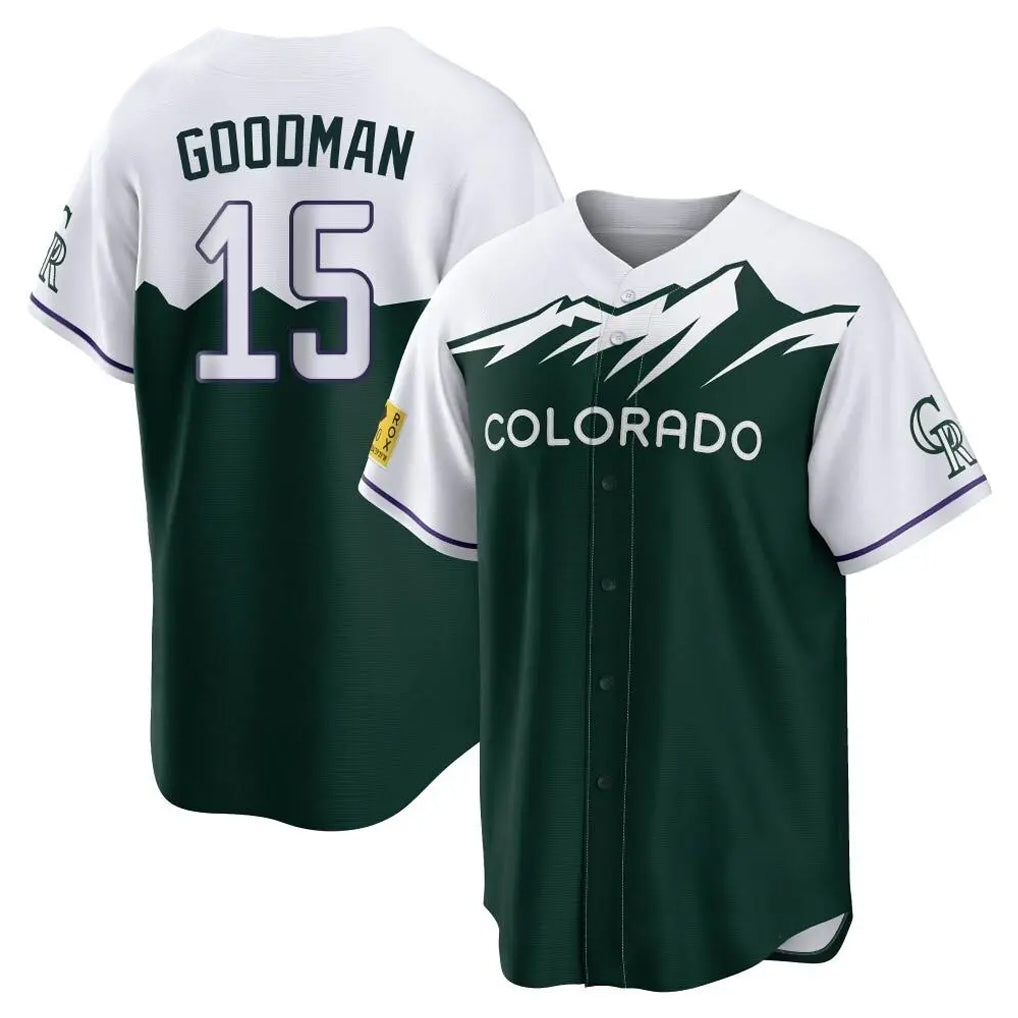 Boles C.Rockies #15 Hunter Goodman Player Green City Connect Home Game Stitched Jerseys