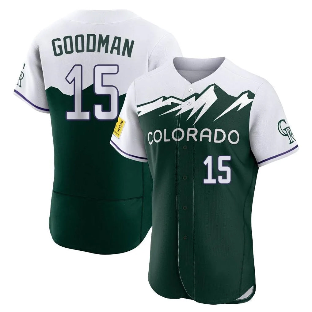 Boles C.Rockies #15 Hunter Goodman Player Green City Connect Limited Elite Home Stitched Jerseys