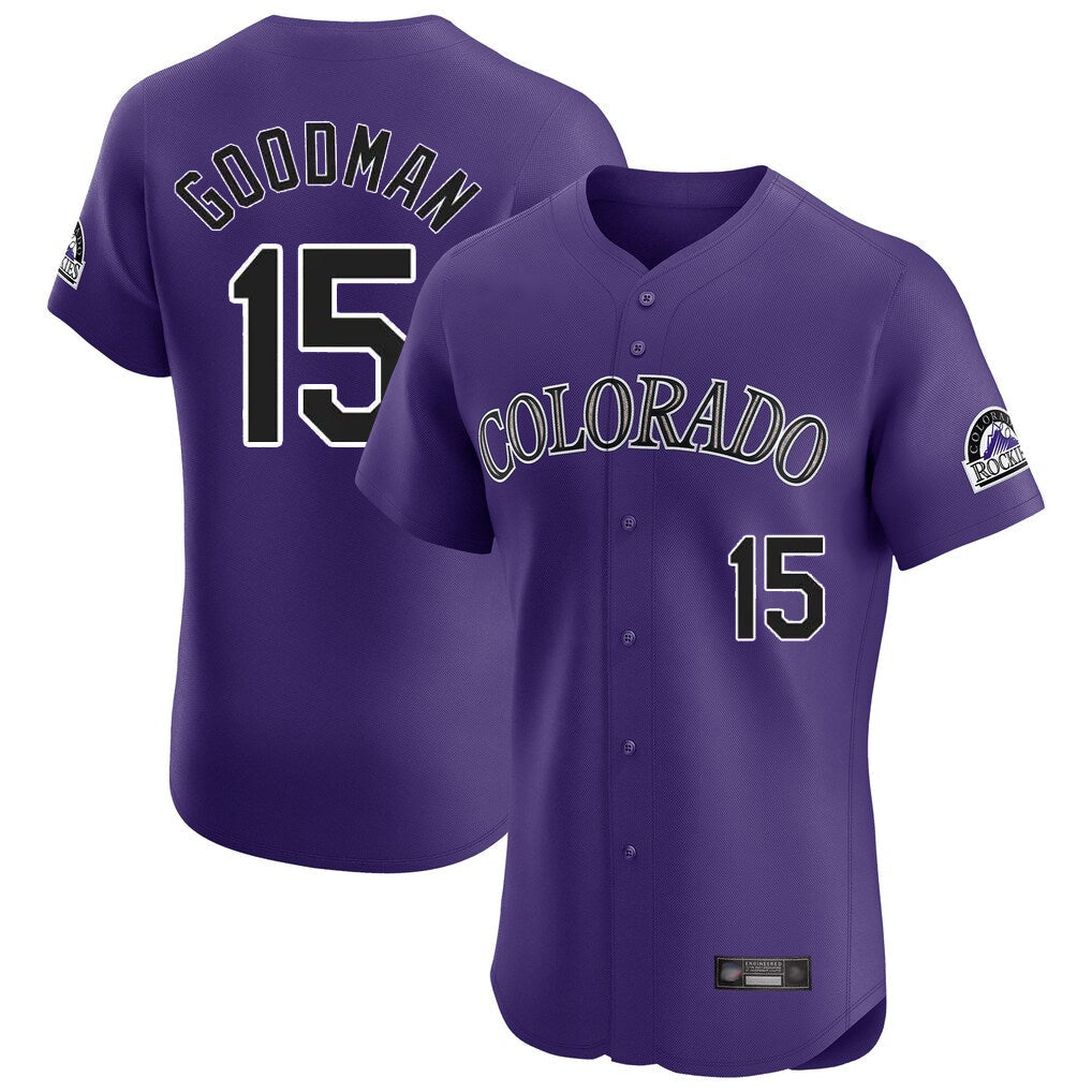 Boles C.Rockies #15 Hunter Goodman Player Purple Limited Elite Home Stitched Jerseys