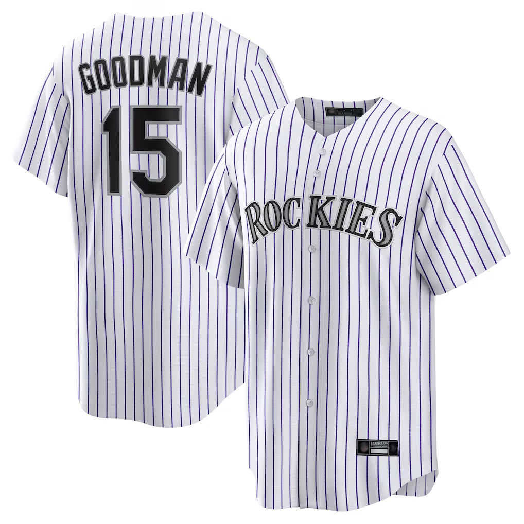 Boles C.Rockies #15 Hunter Goodman Player White Game Home Stitched Jerseys
