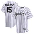 Boles C.Rockies #15 Hunter Goodman Player White Game Home Stitched Jerseys