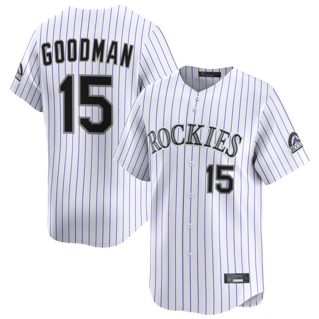 Boles C.Rockies #15 Hunter Goodman Player White Limited Home Stitched Jerseys