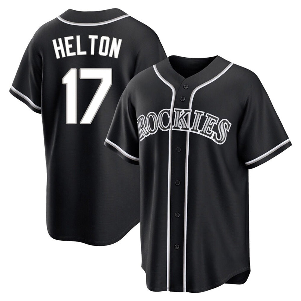 Boles C.Rockies #17 Todd Helton Player Black Fashion Out Home Game Stitched Jerseys