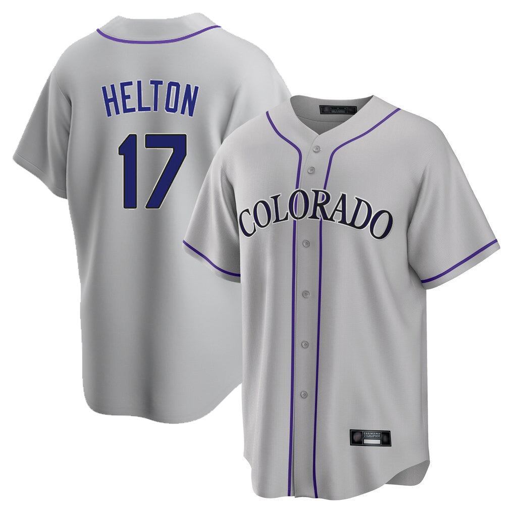Boles C.Rockies #17 Todd Helton Player Gray Game Home Stitched Jerseys