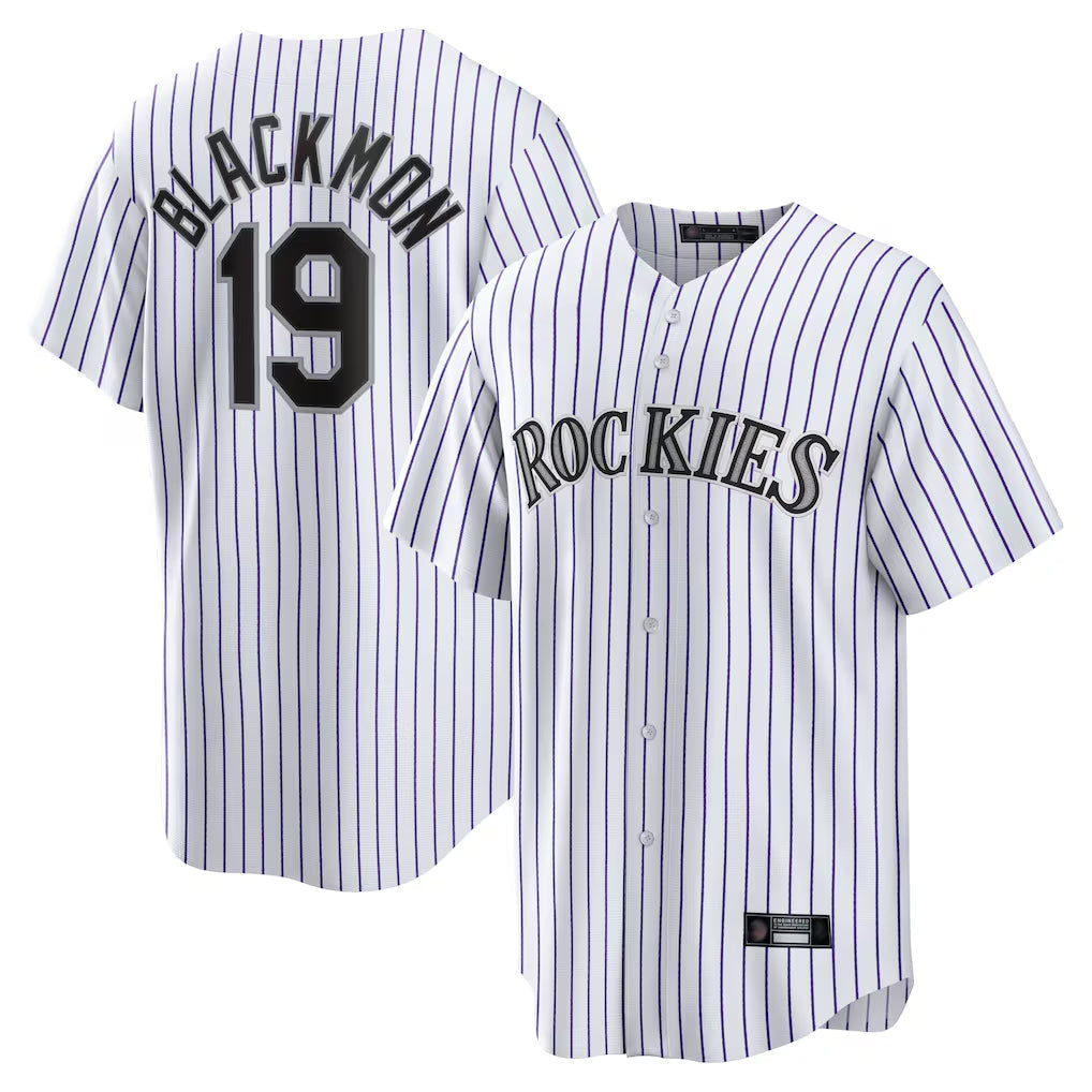 Boles C.Rockies #19 Charlie Blackmon Player White Game Home Stitched Jerseys