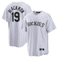 Boles C.Rockies #19 Charlie Blackmon Player White Game Home Stitched Jerseys