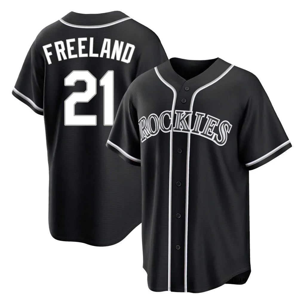 Boles C.Rockies #21 Kyle Freeland Player Black Fashion Out Home Game Stitched Jerseys