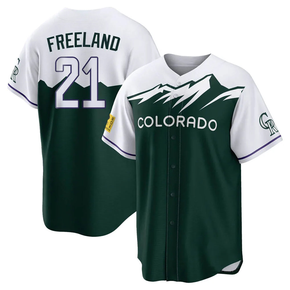 Boles C.Rockies #21 Kyle Freeland Player Green City Connect Home Game Stitched Jerseys