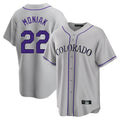 Boles C.Rockies #22 Mickey Moniak Player Gray Game Home Stitched Jerseys