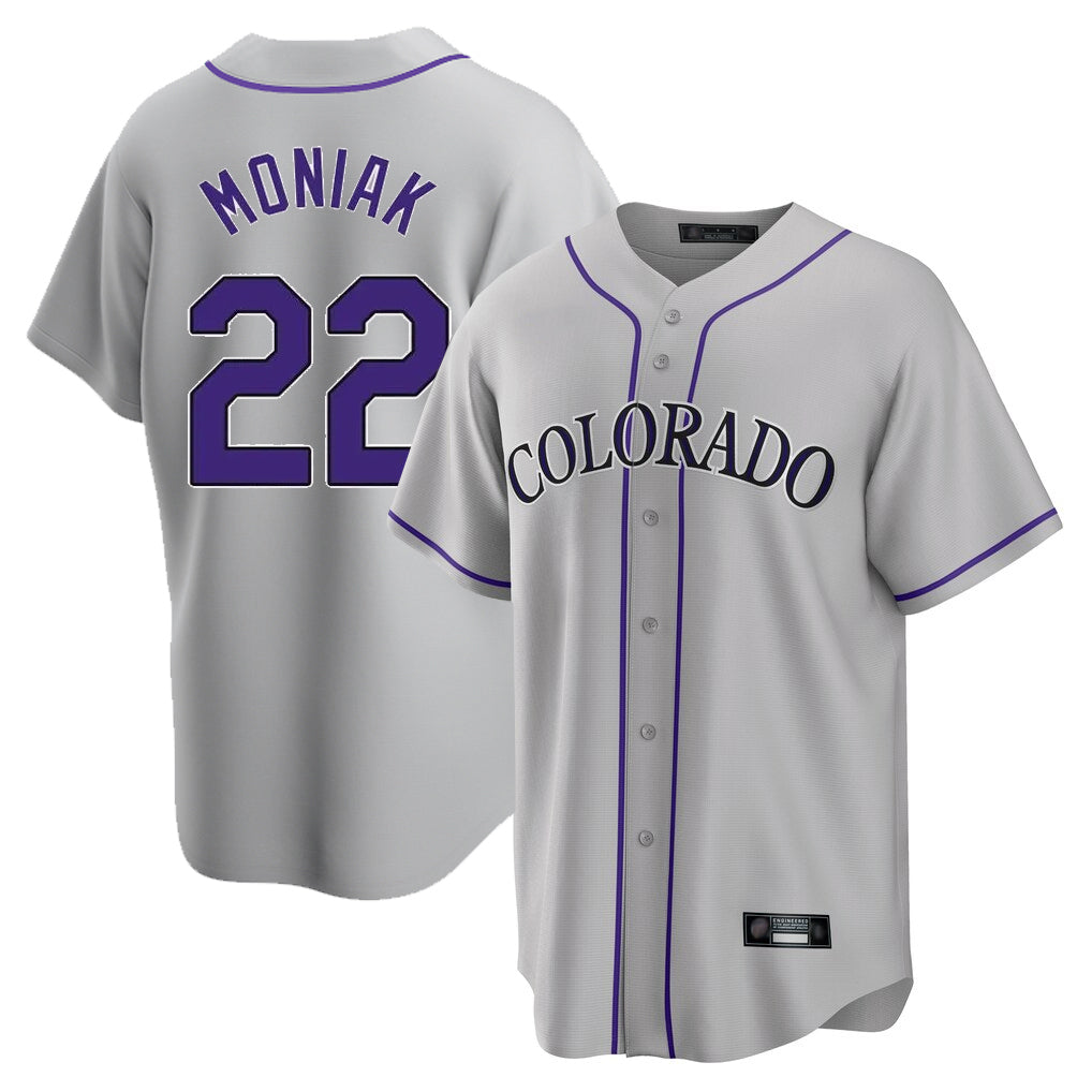 Boles C.Rockies #22 Mickey Moniak Player Gray Game Home Stitched Jerseys
