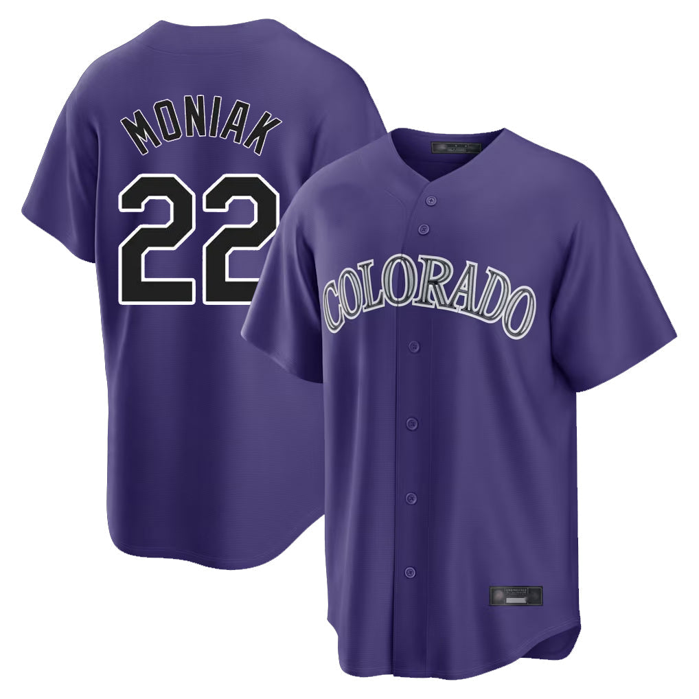 Boles C.Rockies #22 Mickey Moniak Player Purple Game Home Stitched Jerseys