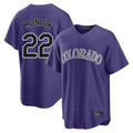 Boles C.Rockies #22 Mickey Moniak Player Purple Game Home Stitched Jerseys