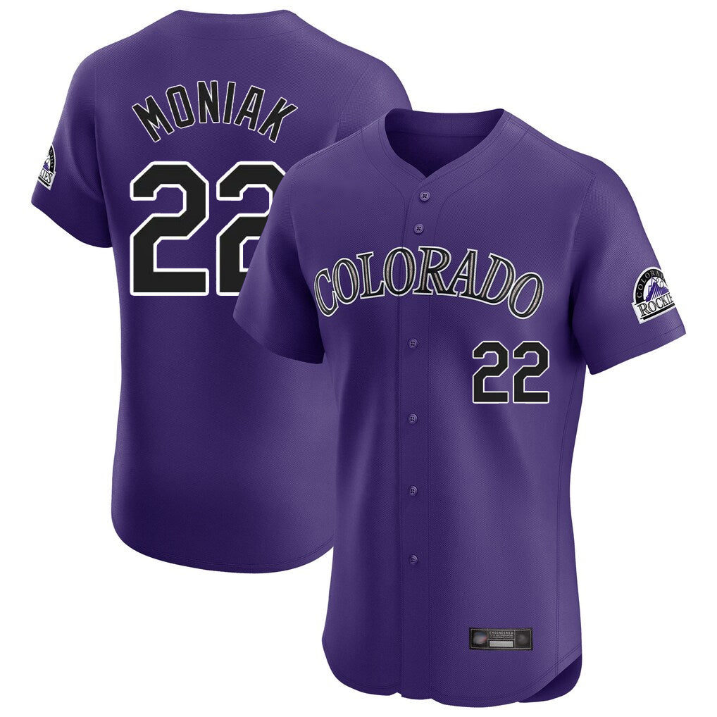 Boles C.Rockies #22 Mickey Moniak Player Purple Limited Elite Home Stitched Jerseys
