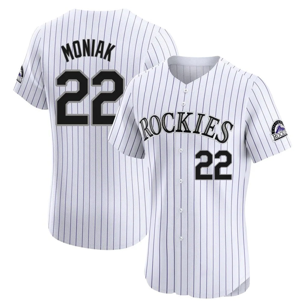 Boles C.Rockies #22 Mickey Moniak Player White Limited Elite Home Stitched Jerseys