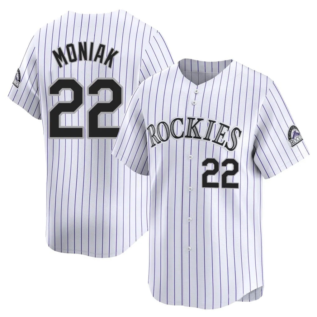 Boles C.Rockies #22 Mickey Moniak Player White Limited Home Stitched Jerseys