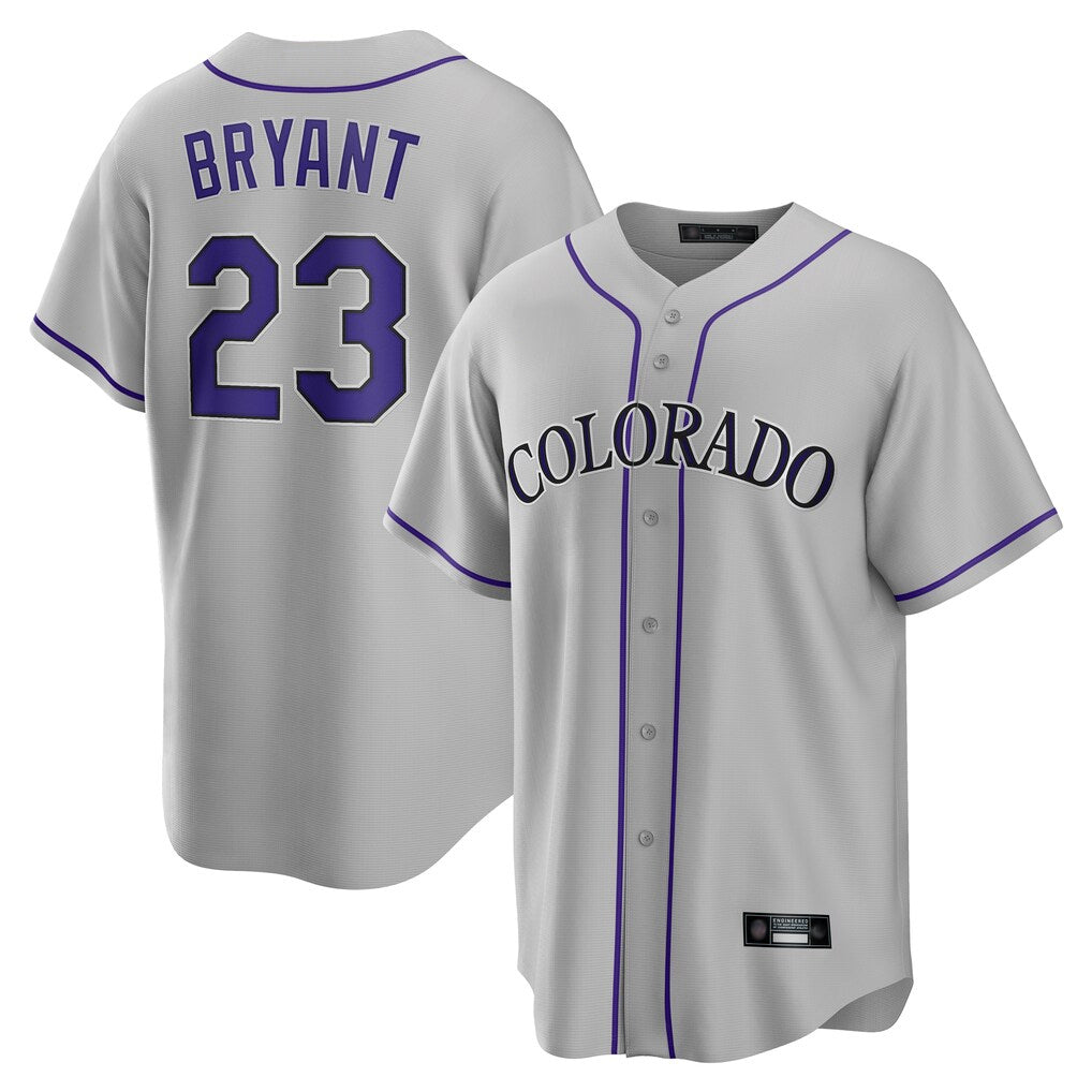 Boles C.Rockies #23 Kris Bryant Player Gray Game Home Stitched Jerseys