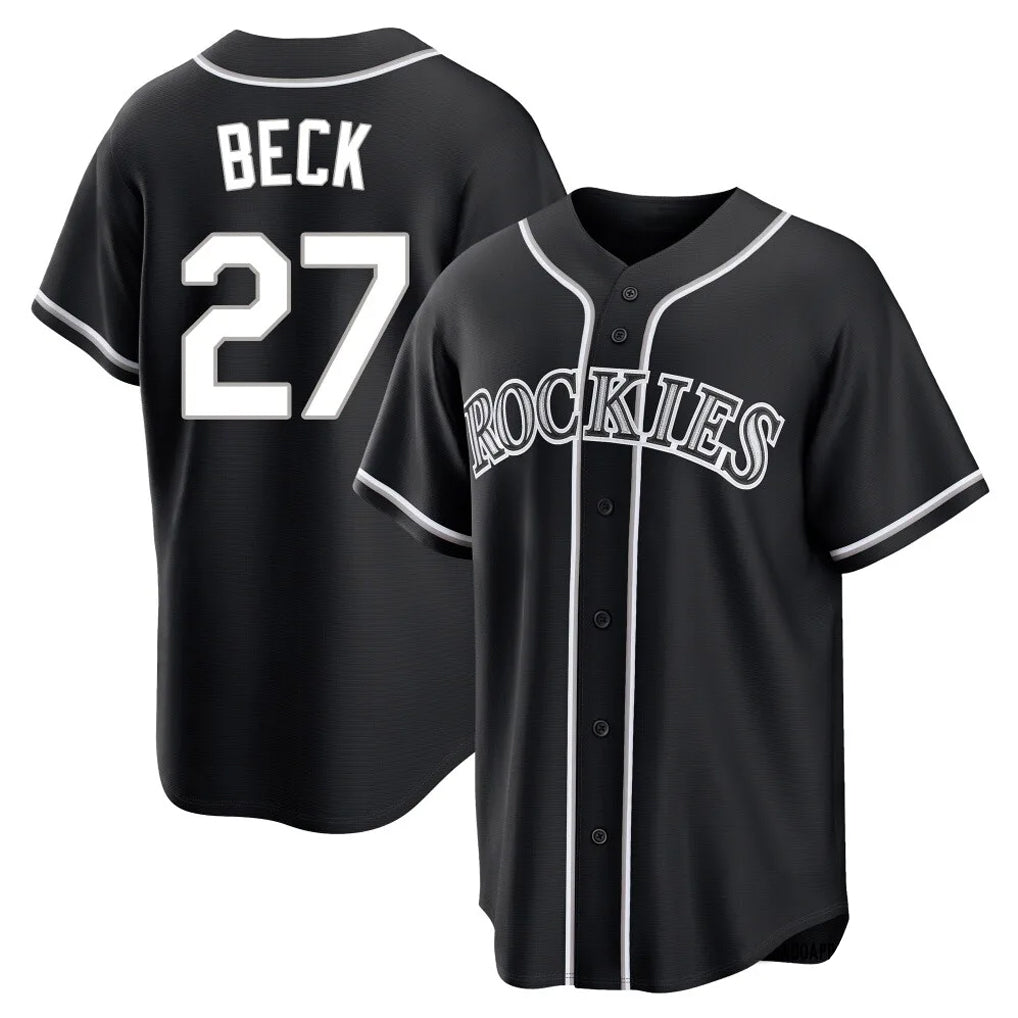 Boles C.Rockies #27 Jordan Beck Player Black Fashion Out Home Game Stitched Jerseys