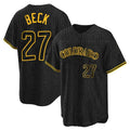 Boles C.Rockies #27 Jordan Beck Player Black Snake Skin City Home Game Stitched Jerseys