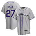 Boles C.Rockies #27 Jordan Beck Player Gray Game Home Stitched Jerseys