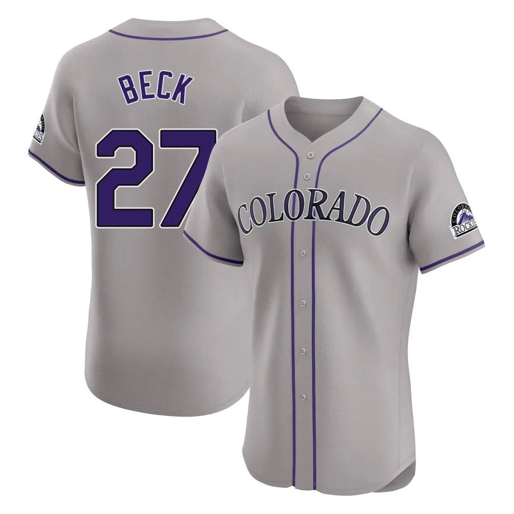 Boles C.Rockies #27 Jordan Beck Player Gray Limited Elite Home Stitched Jerseys