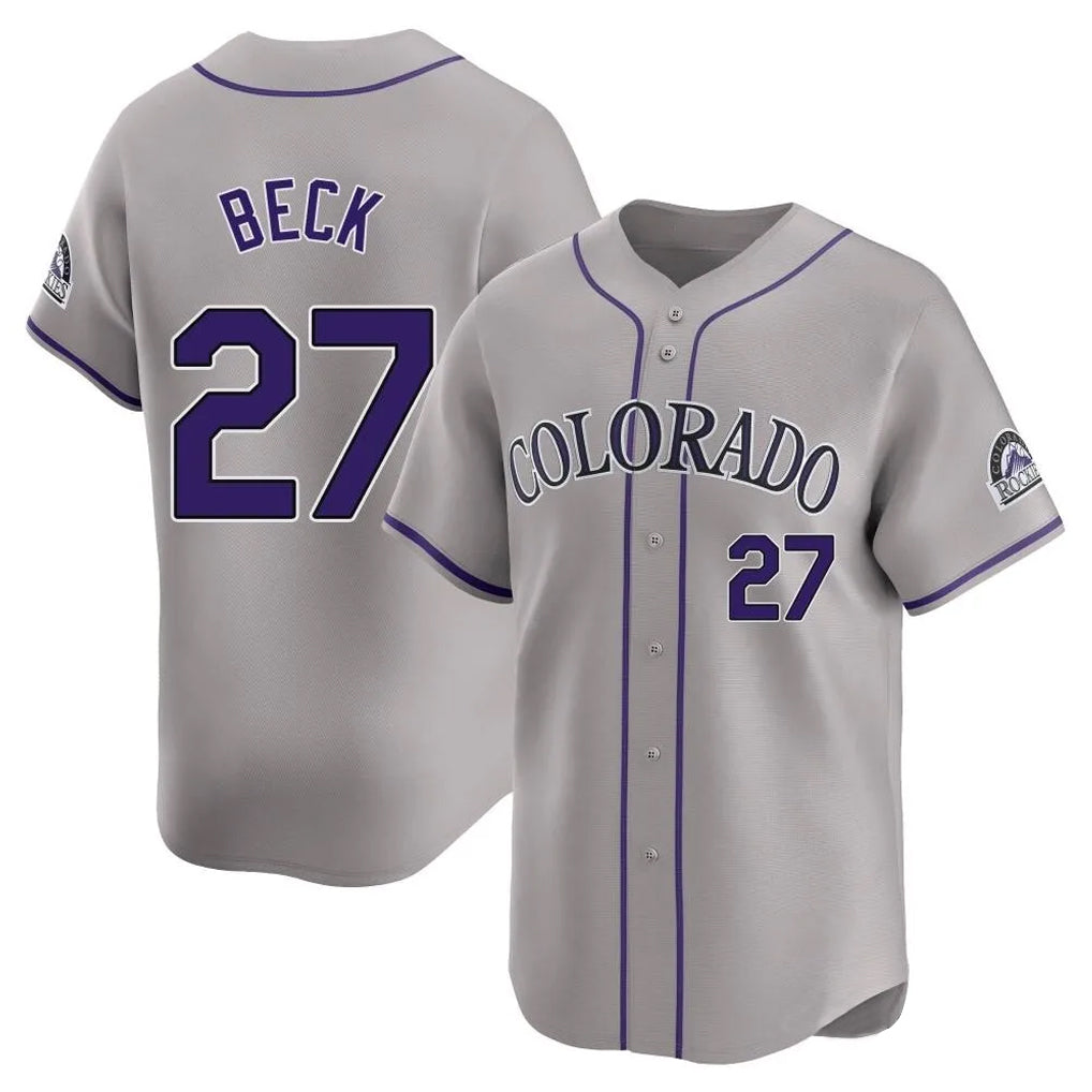 Boles C.Rockies #27 Jordan Beck Player Gray Limited Home Stitched Jerseys