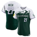 Boles C.Rockies #27 Jordan Beck Player Green City Connect Limited Elite Home Stitched Jerseys